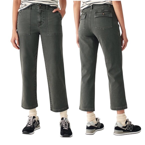 Faherty Denim - Faherty Ankle Length Utility Cargo Pants In Washed Black